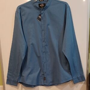 Hollister NWT XXL Med Blu Epic Flex Muscle Fit Stretch Long Slv Shirt